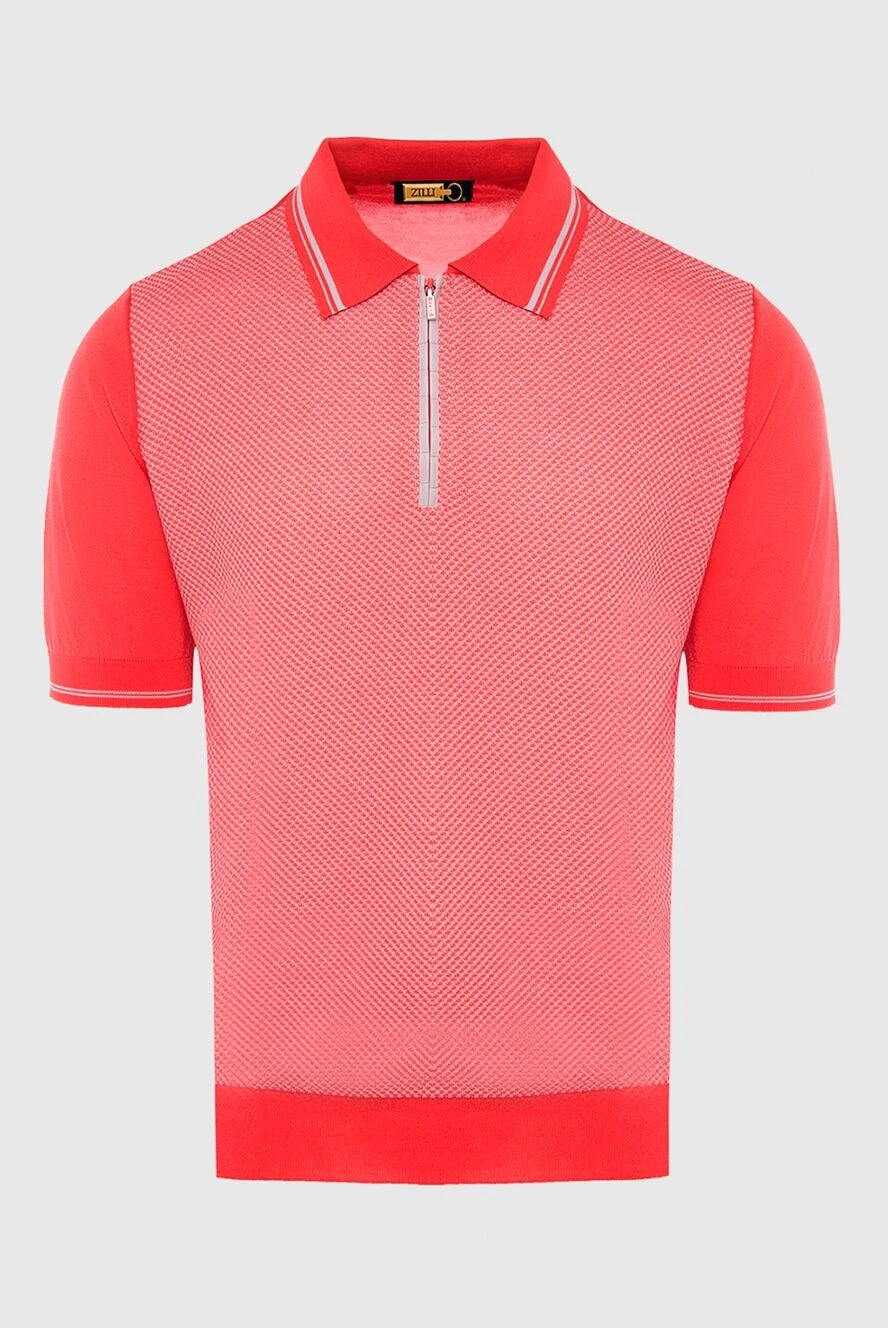 Zilli man cotton, silk and crocodile leather polo orange for men купить с ценами и фото 167549 - photo 1