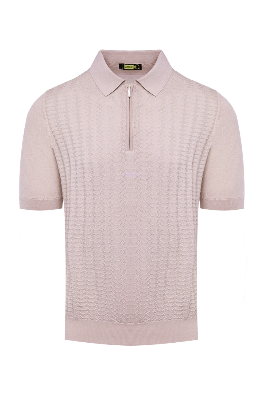 Zilli man cotton and silk polo shirt pink for men купить с ценами и фото 167550 - photo 1