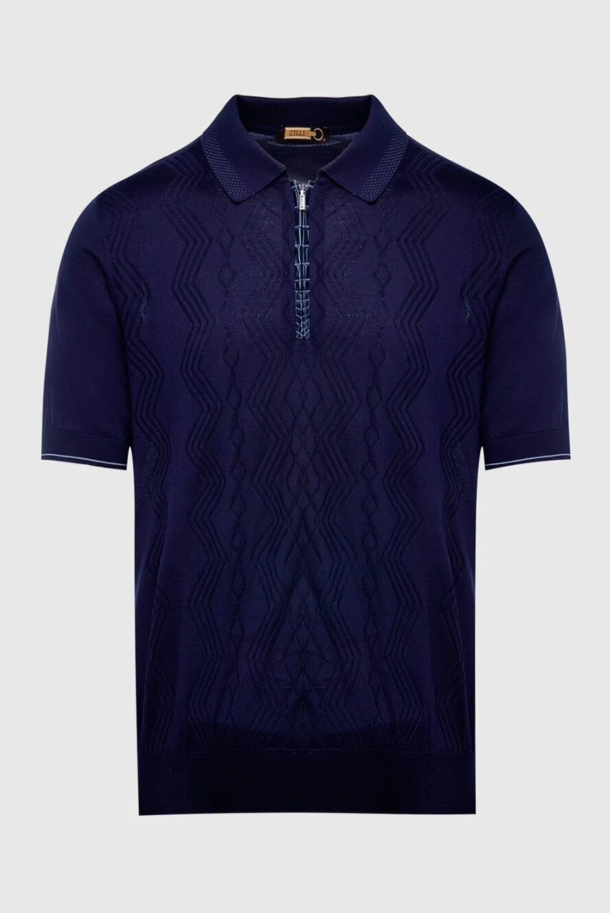 Zilli man polo in silk and crocodile skin blue for men купить с ценами и фото 167552 - photo 1