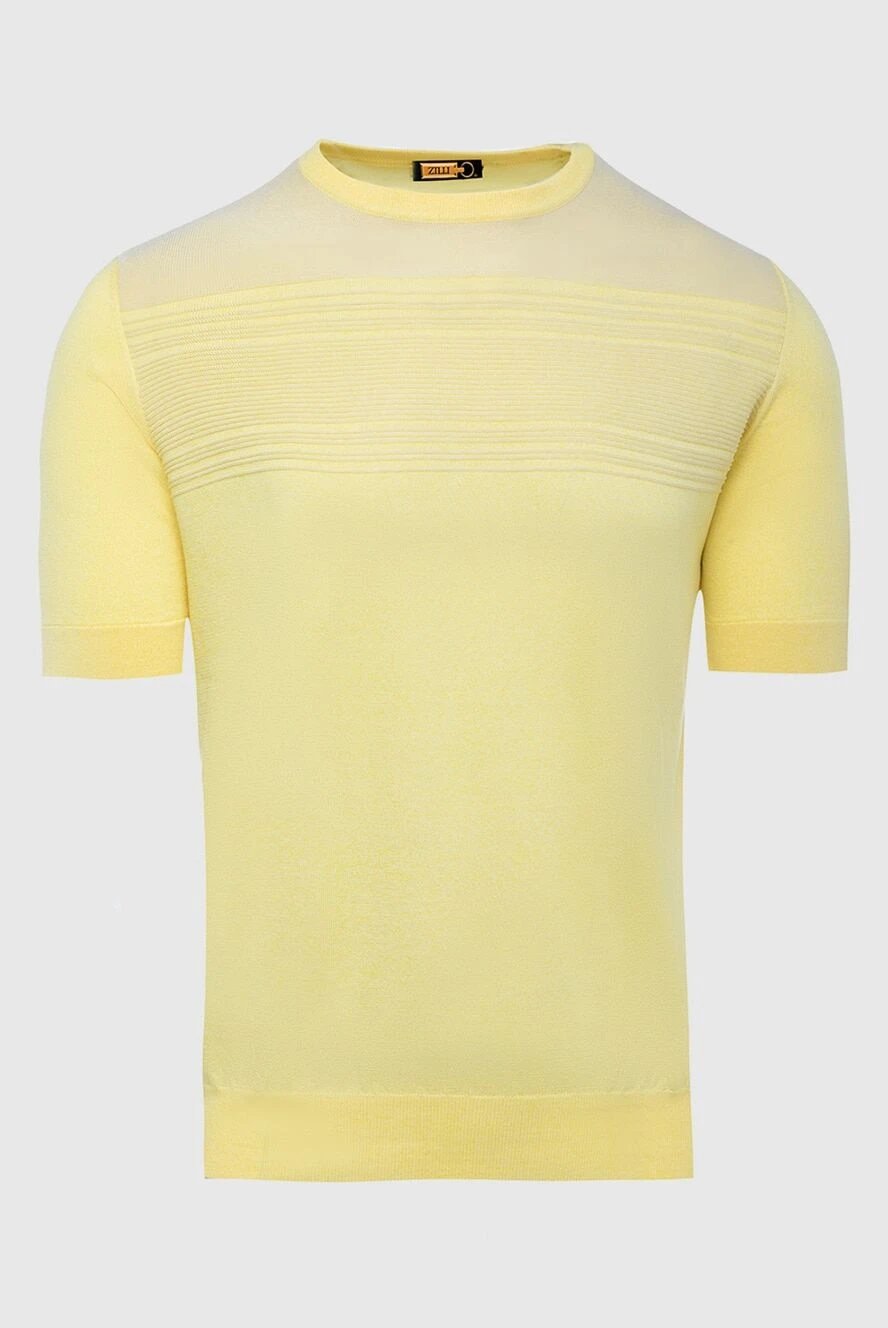 Zilli man cotton and silk short sleeve jumper yellow for men купить с ценами и фото 167572 - photo 1