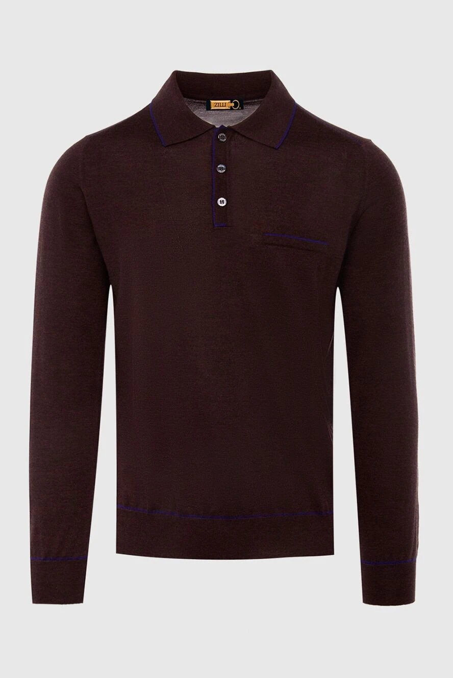 Zilli man long sleeve polo in silk and cashmere brown for men купить с ценами и фото 167594 - photo 1