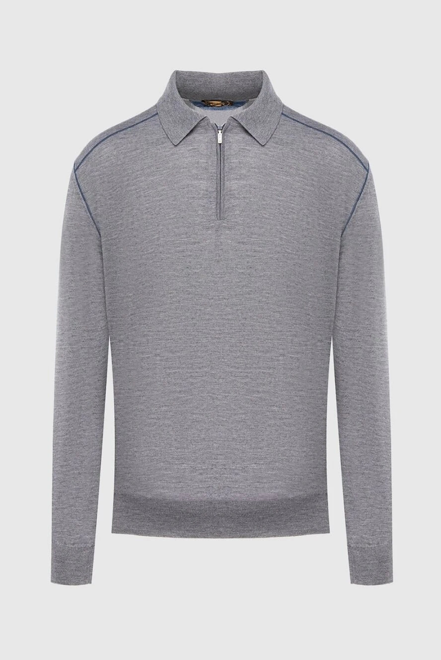 Zilli man long sleeve polo in silk and cashmere gray for men купить с ценами и фото 167612 - photo 1