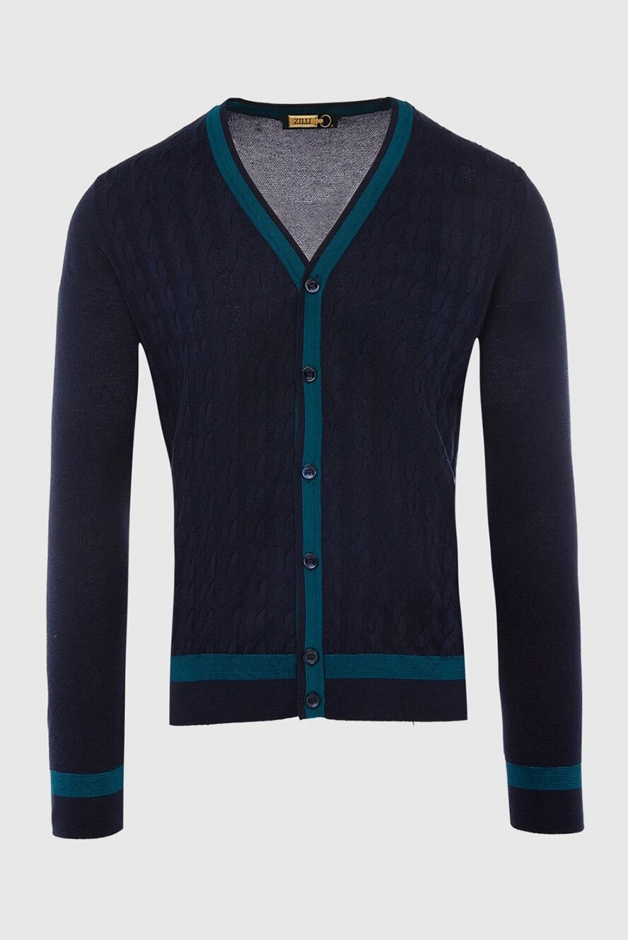 Zilli man men's cardigan made of cotton and silk blue купить с ценами и фото 167619 - photo 1