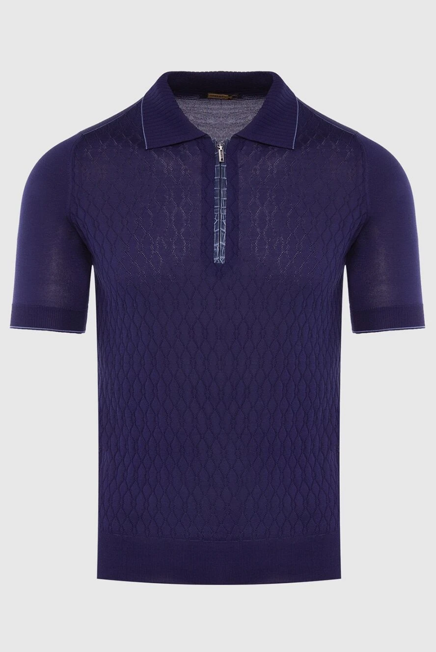 Zilli man silk and crocodile leather polo shirt purple for men купить с ценами и фото 167624 - photo 1