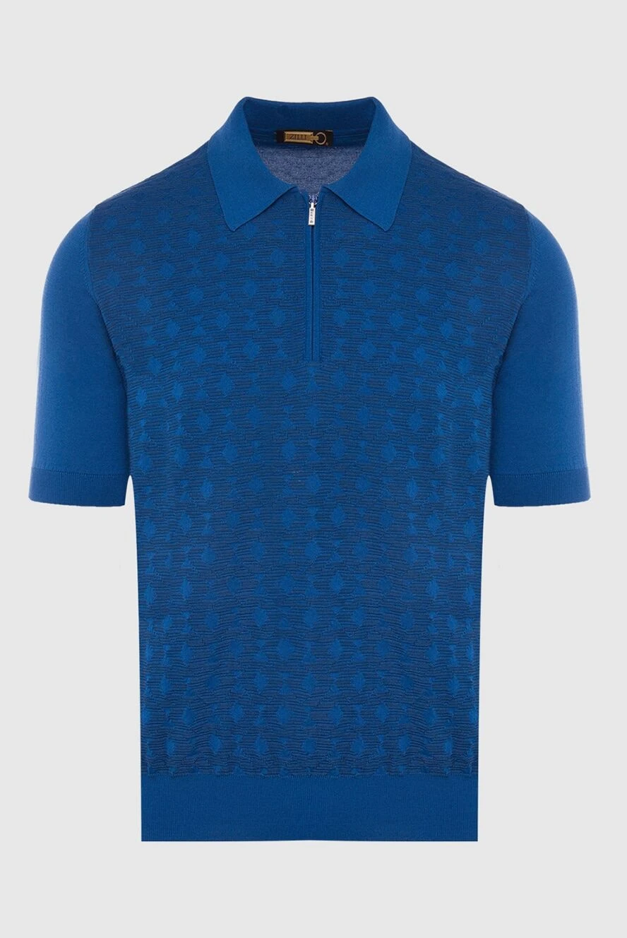 Zilli man cotton and silk polo blue for men купить с ценами и фото 167637 - photo 1