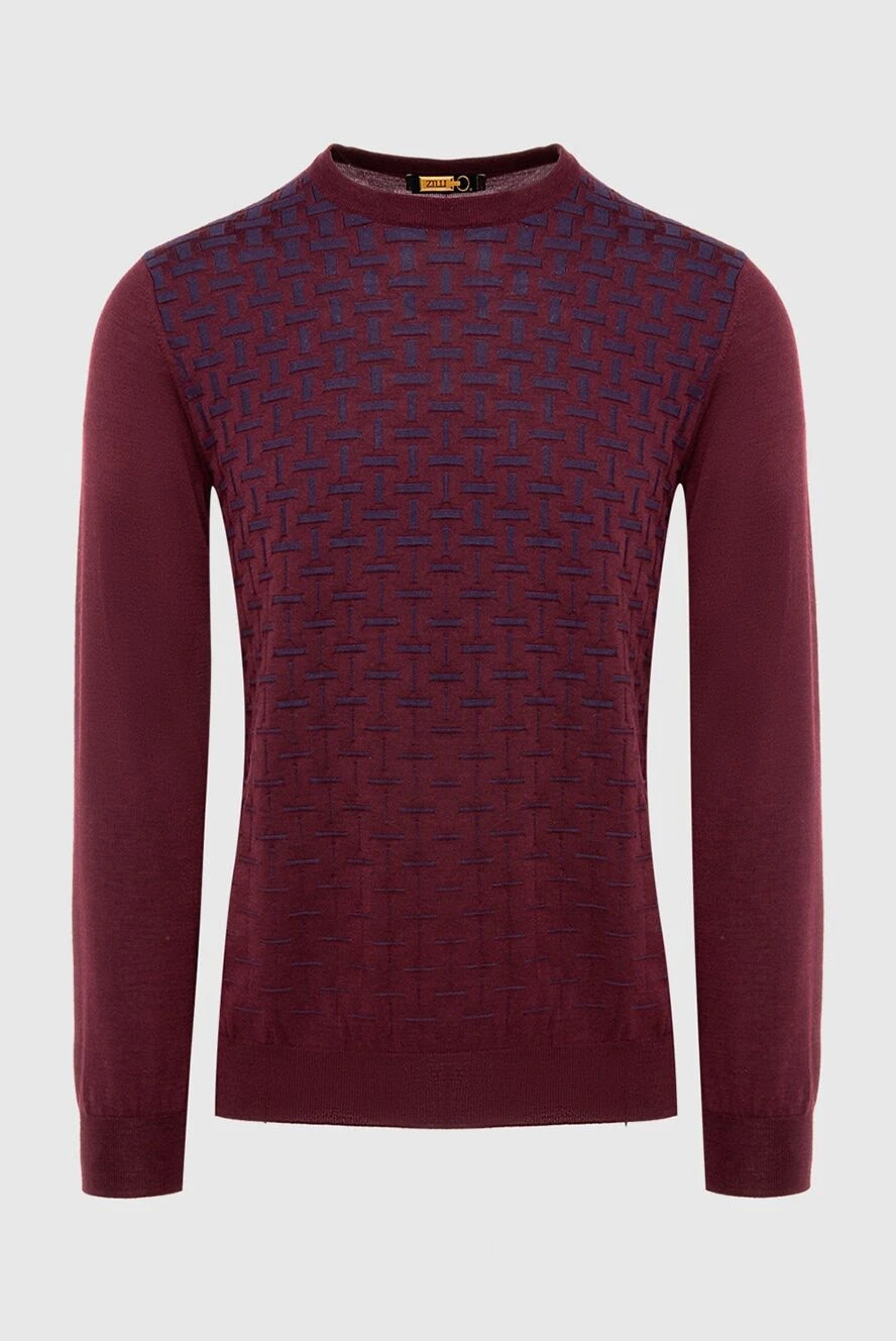 Zilli man cashmere and silk jumper burgundy for men купить с ценами и фото 167652 - photo 1