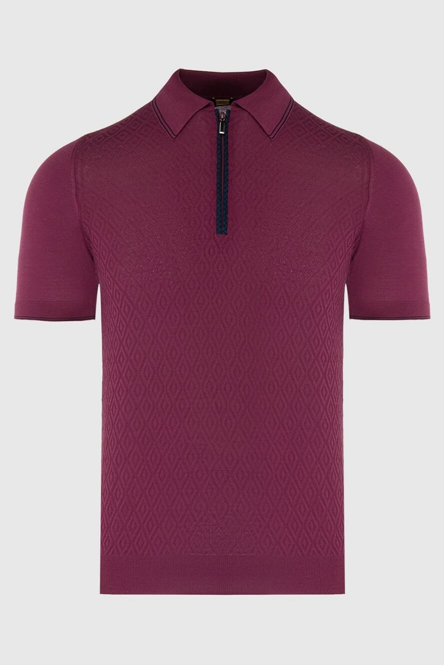 Zilli man silk and viscose polo burgundy for men купить с ценами и фото 167653 - photo 1