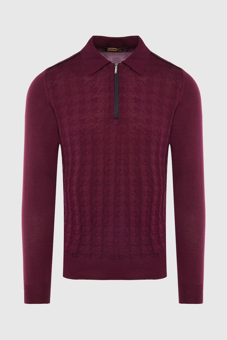 Zilli man polo with long sleeves made of silk and cashmere burgundy for men купить с ценами и фото 167655 - photo 1