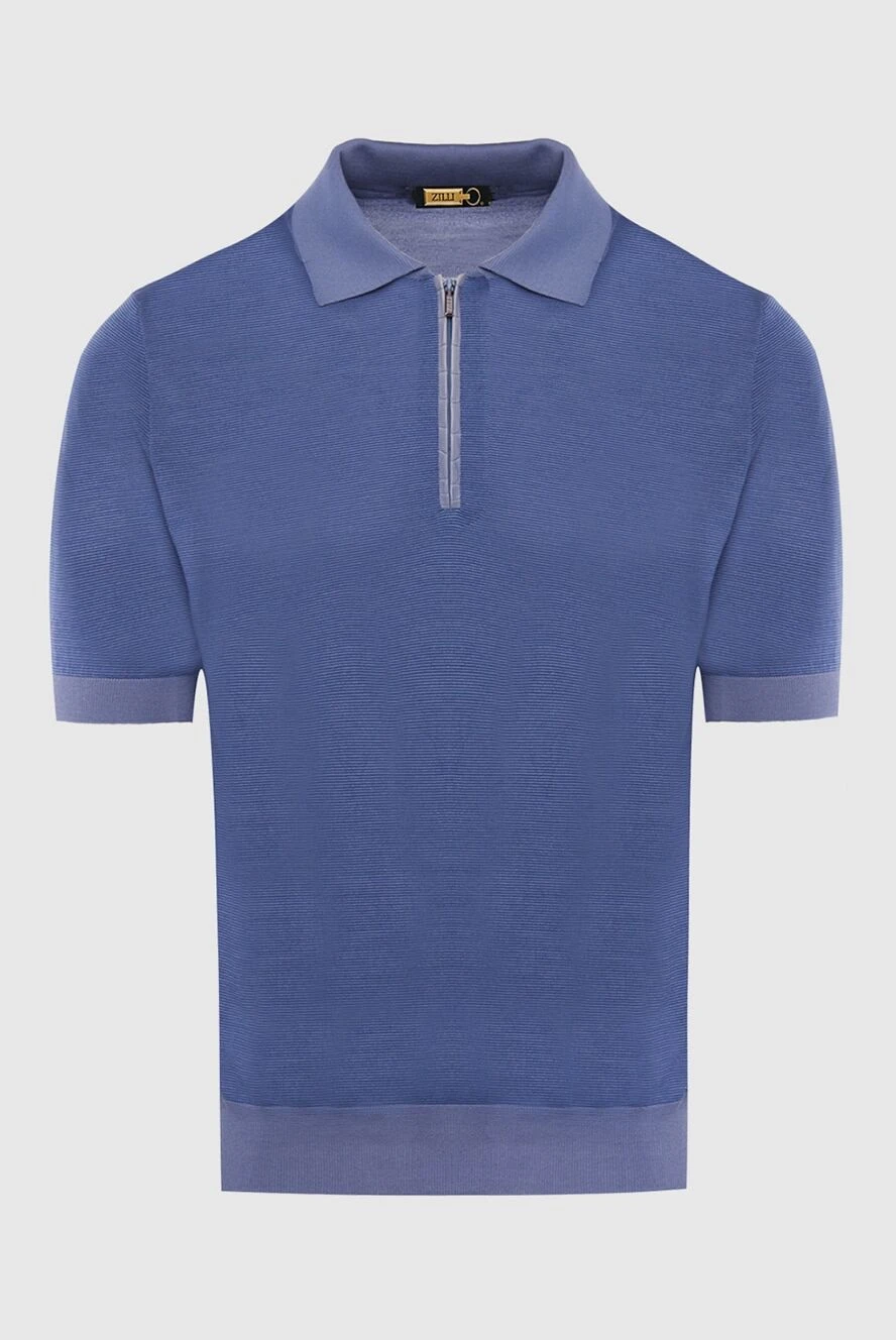 Zilli man polo in silk and crocodile skin blue for men купить с ценами и фото 167673 - photo 1