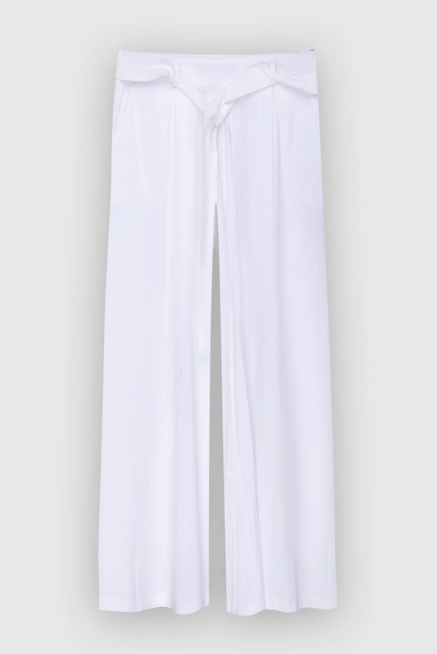 D.Exterior woman white cotton and polyamide trousers for women купить с ценами и фото 167779 - photo 1