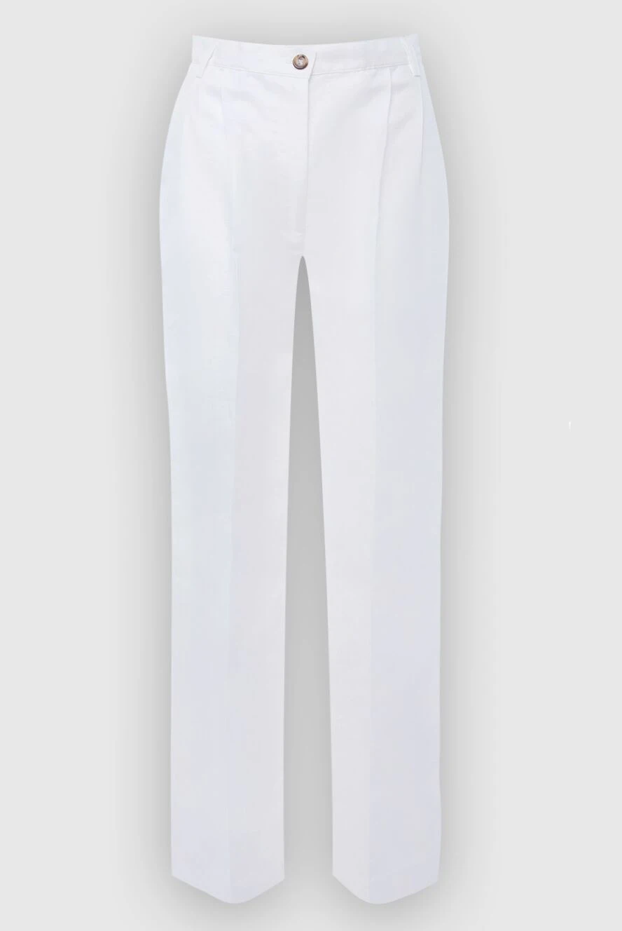 Forte dei Marmi Couture woman white linen and cotton trousers for women купить с ценами и фото 167806 - photo 1