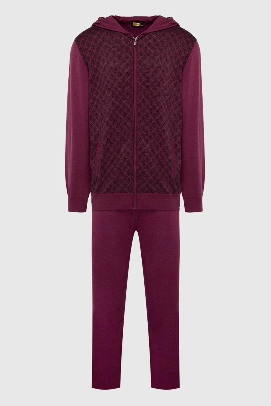 Zilli man men's sports suit made of cashmere, wool and silk, burgundy купить с ценами и фото 167812 - photo 1