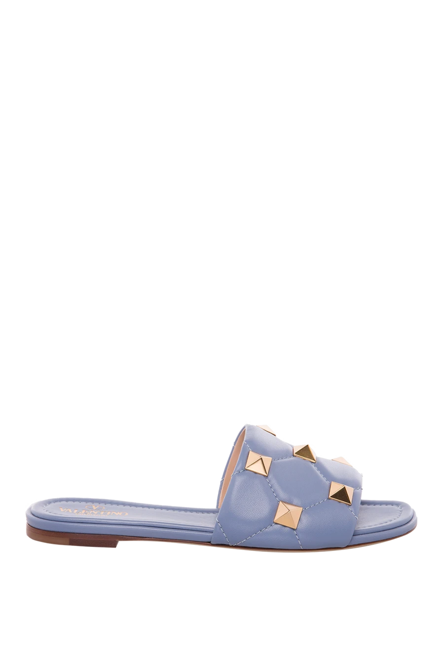 Valentino woman blue leather flip-flops for women купить с ценами и фото 167836 - photo 1