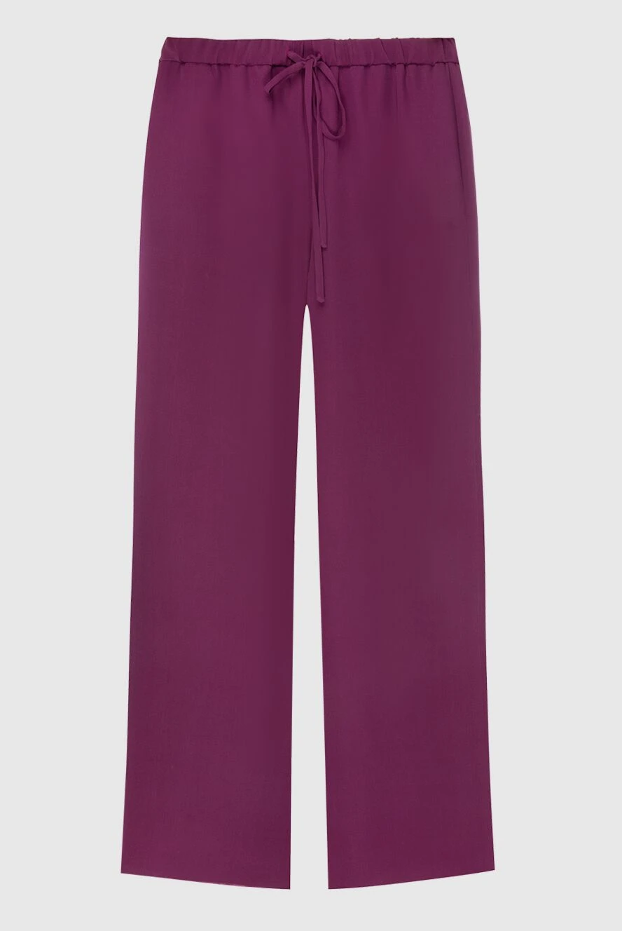 Valentino woman burgundy silk trousers for women купить с ценами и фото 167846 - photo 1