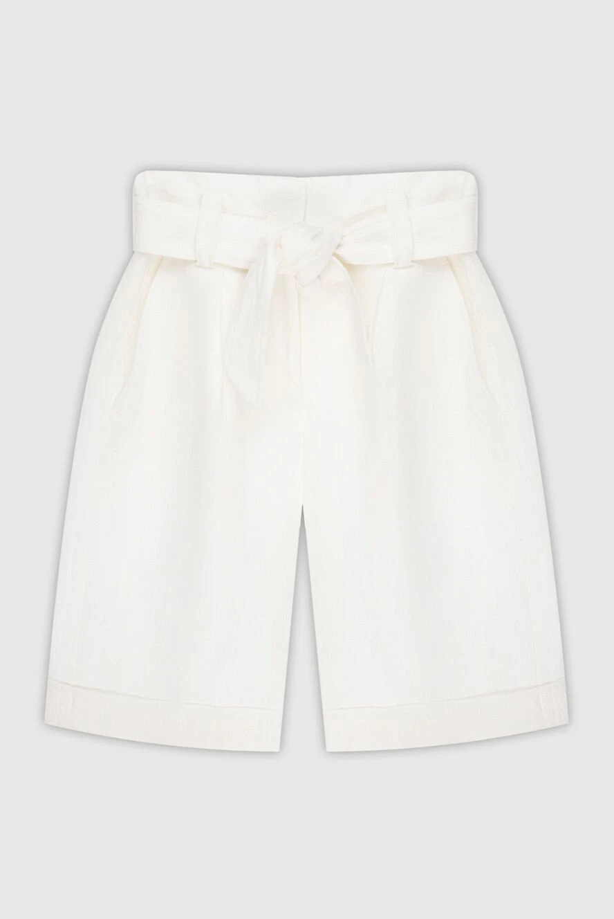 Peserico woman white linen shorts for women купить с ценами и фото 167898 - photo 1