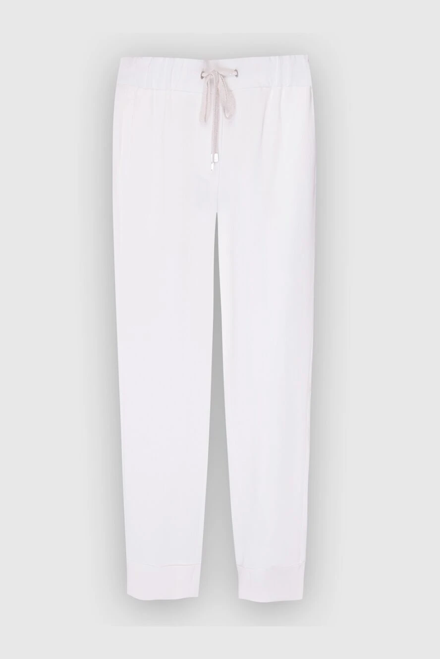 Peserico woman white viscose trousers for women купить с ценами и фото 167899 - photo 1