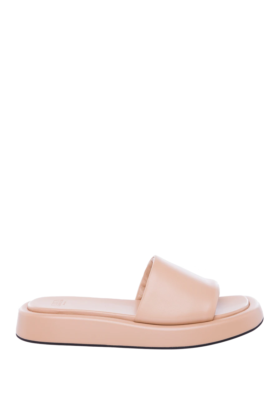 Erika Cavallini woman beige leather flip-flops for women купить с ценами и фото 167983 - photo 1