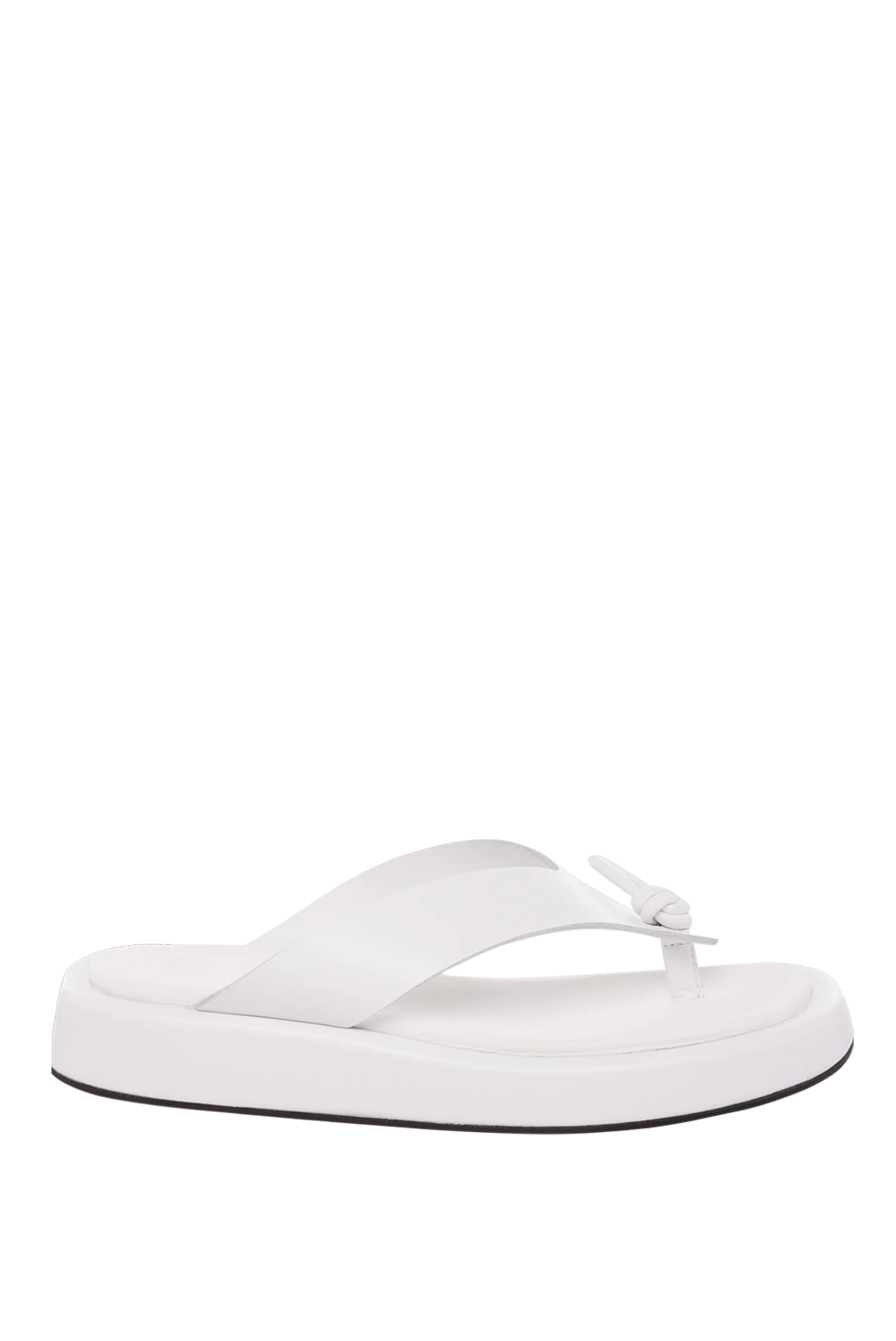 Erika Cavallini woman white leather flip-flops for women купить с ценами и фото 167986 - photo 1