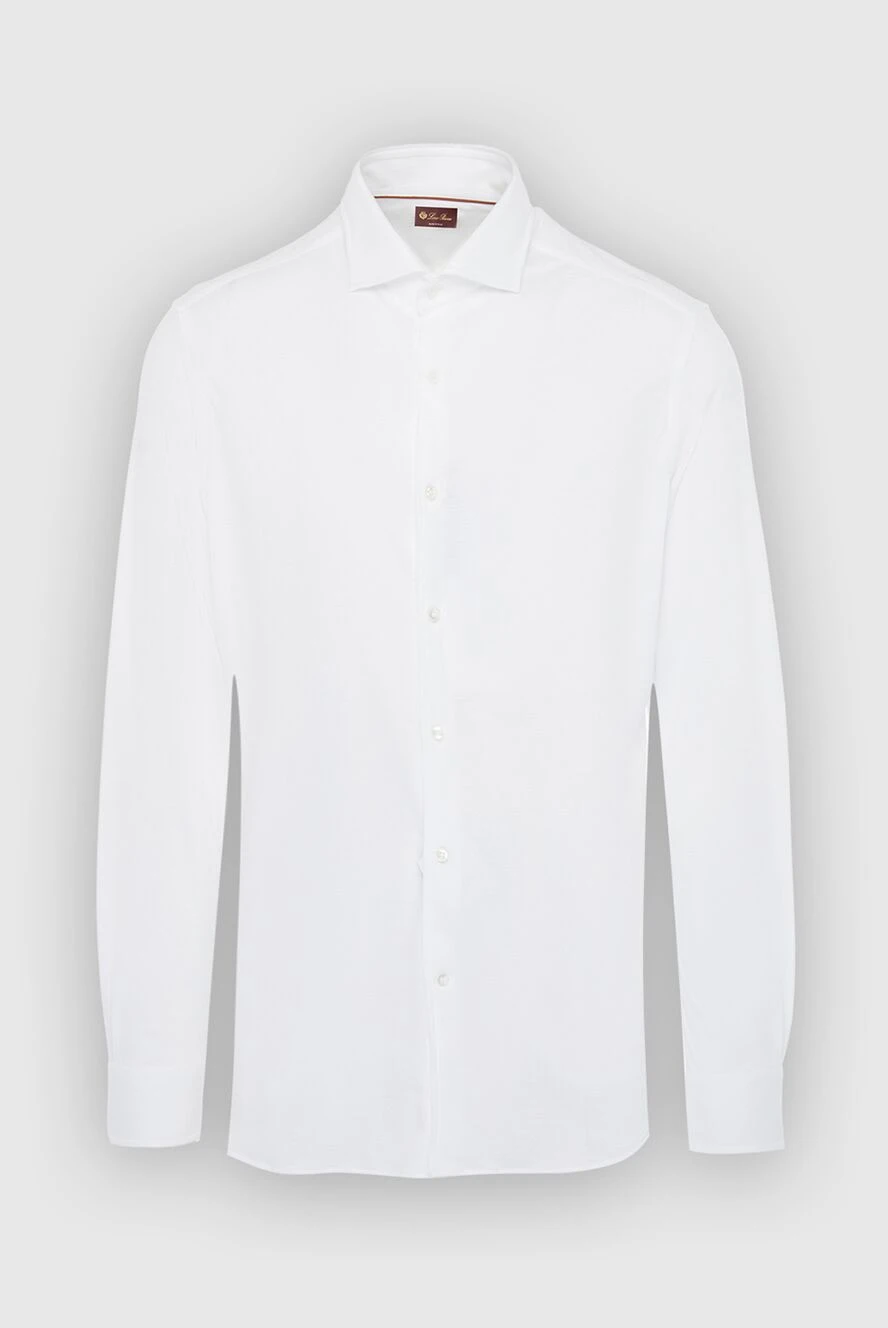 Loro Piana man white cotton shirt for men купить с ценами и фото 168036 - photo 1