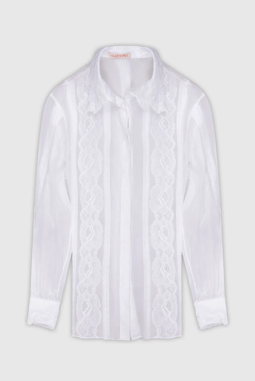 Valentino woman white cotton blouse for women купить с ценами и фото 168172 - photo 1