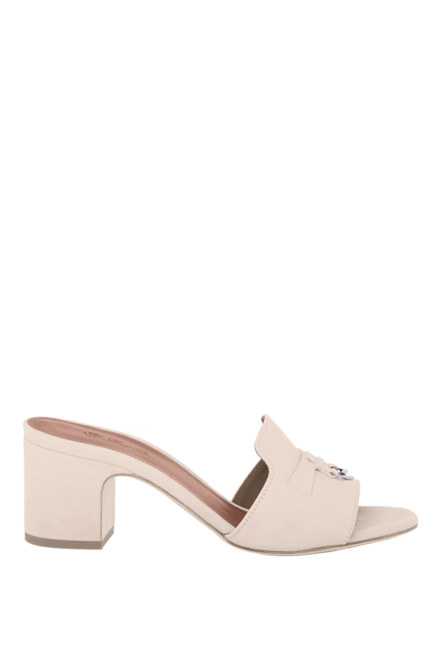 Loro Piana woman women's beige nubuck mules купить с ценами и фото 168315 - photo 1