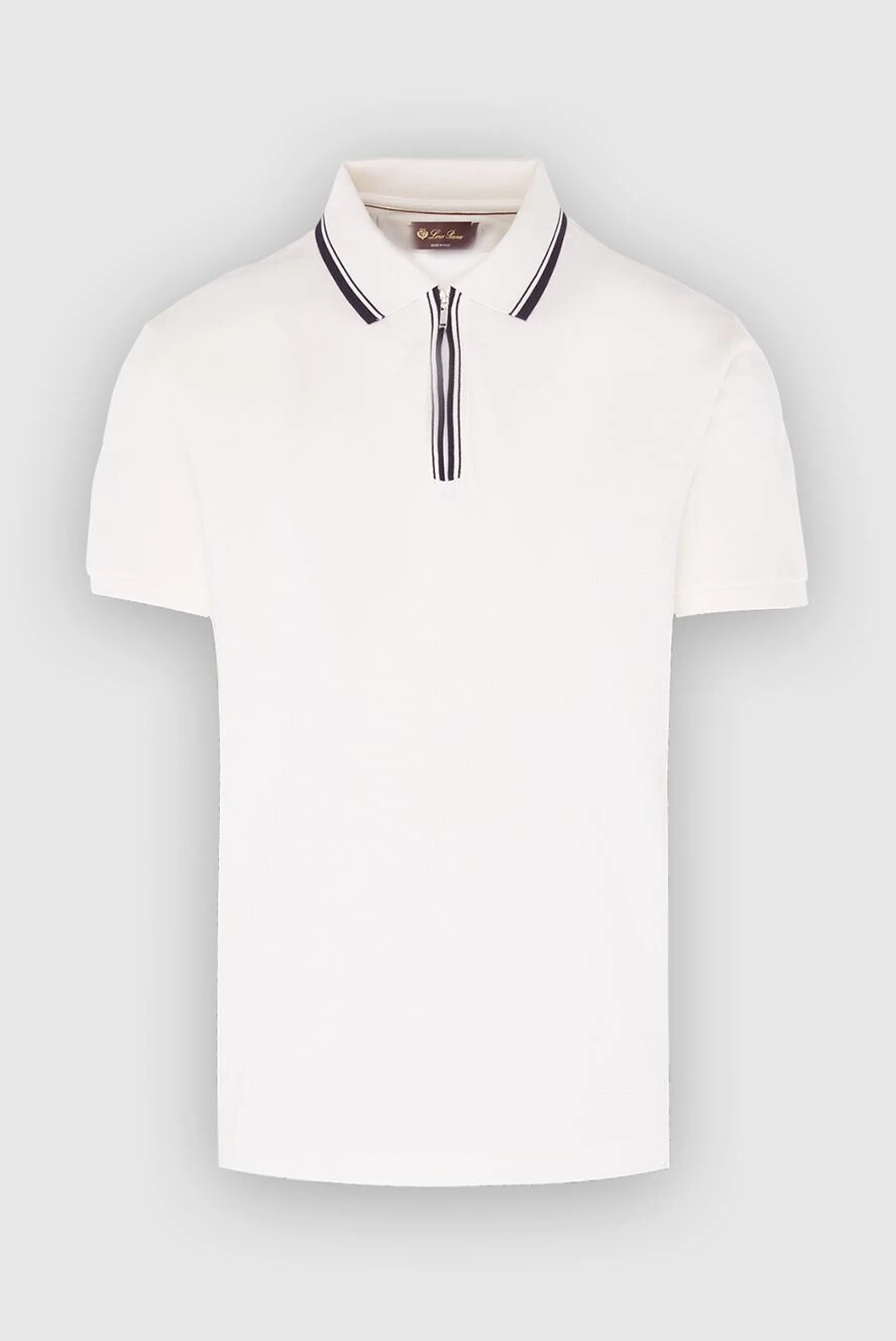 Loro Piana man cotton and elastane polo shirt white for men купить с ценами и фото 168333 - photo 1