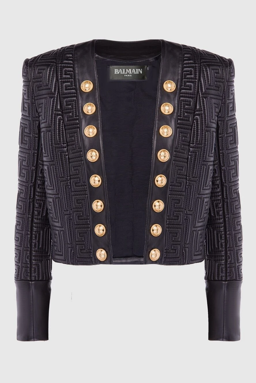 Balmain Әйелдер әйелдерге арналған қара шынайы былғары күрте купить с ценами и фото 168341 - фото 1