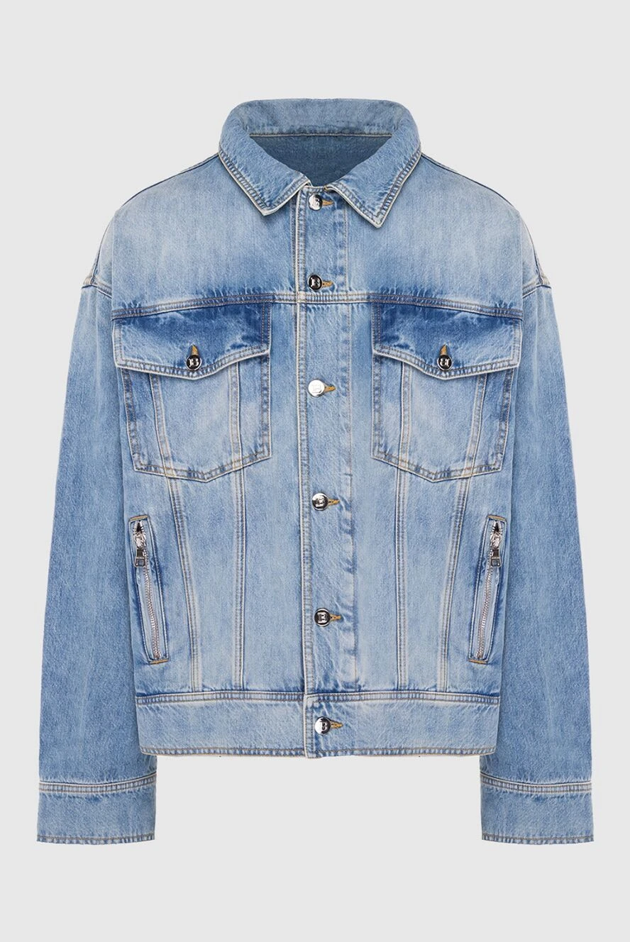 Balmain man blue cotton denim jacket for men купить с ценами и фото 168356 - photo 1