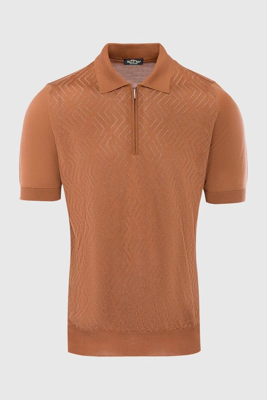 Cesare di Napoli man silk polo orange for men купить с ценами и фото 168407 - photo 1