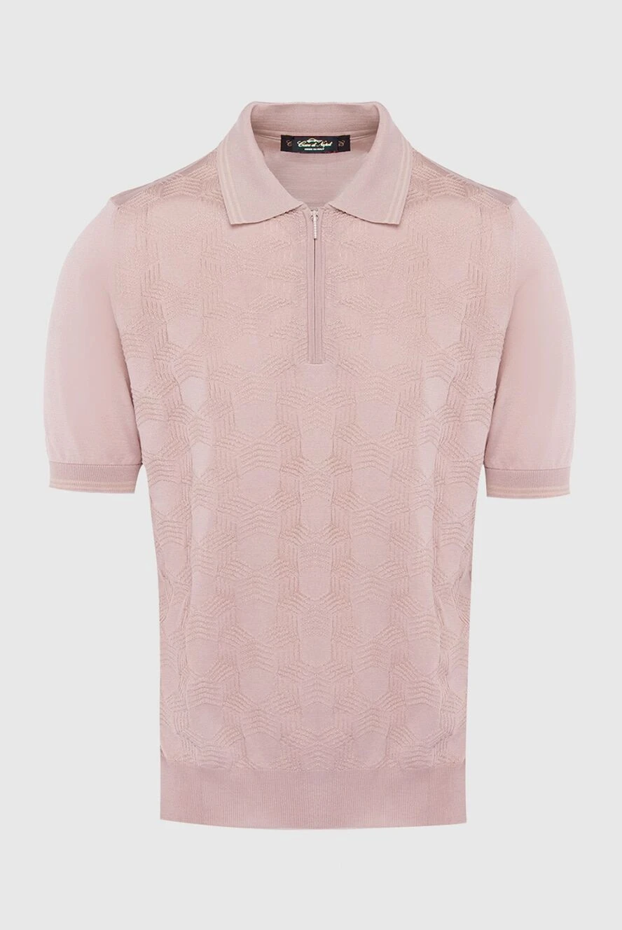 Cesare di Napoli man beige silk polo for men купить с ценами и фото 168411 - photo 1