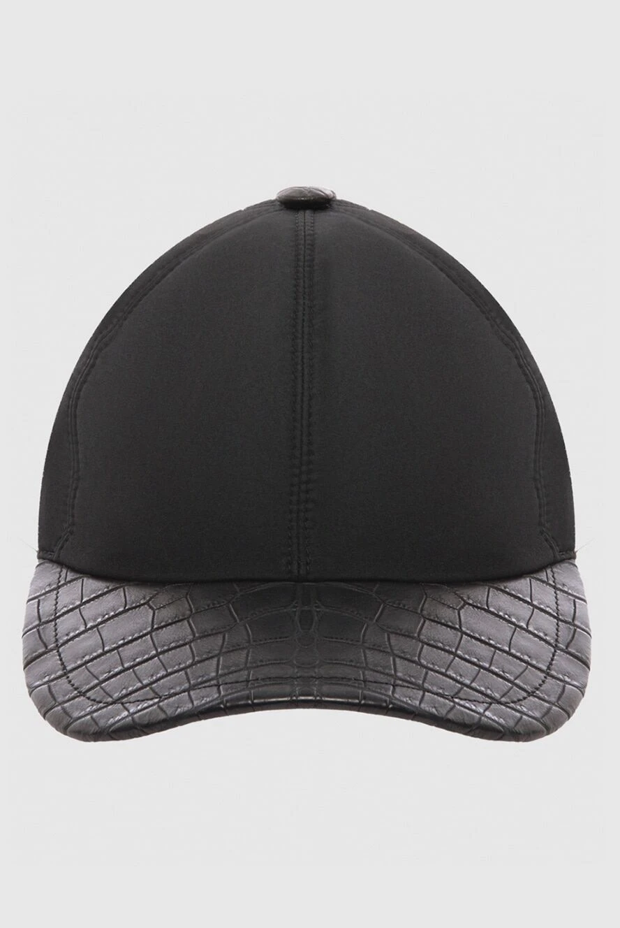 Cesare di Napoli man black alligator and polyamide cap for men купить с ценами и фото 168440 - photo 1