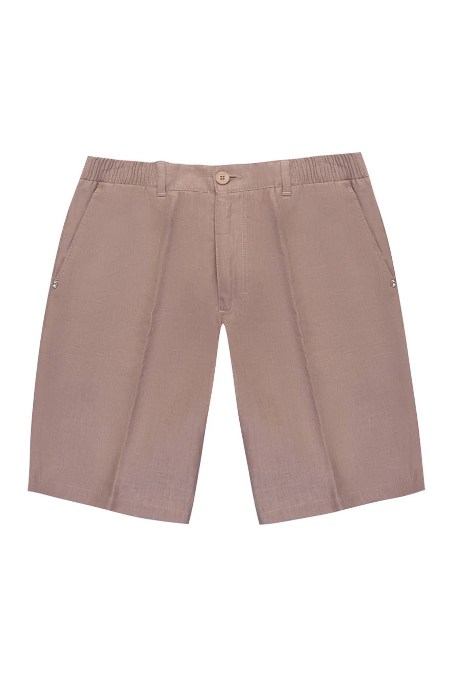 Stefano Ricci шорты изо льна коричневые мужские 168458 - фото 1