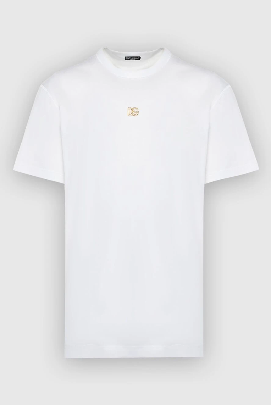 Dolce & Gabbana man white cotton t-shirt for men купить с ценами и фото 168478 - photo 1