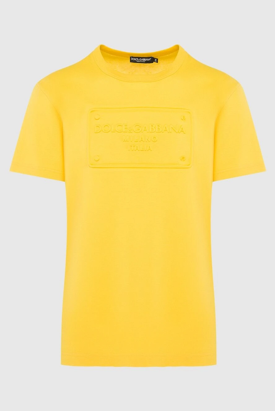 Dolce & Gabbana man cotton t-shirt yellow for men купить с ценами и фото 168487 - photo 1