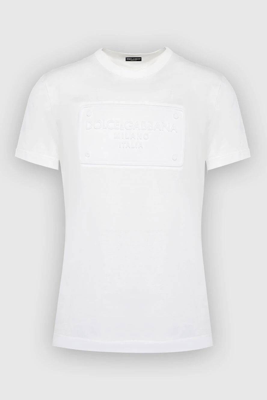 Dolce & Gabbana man white cotton t-shirt for men купить с ценами и фото 168488 - photo 1