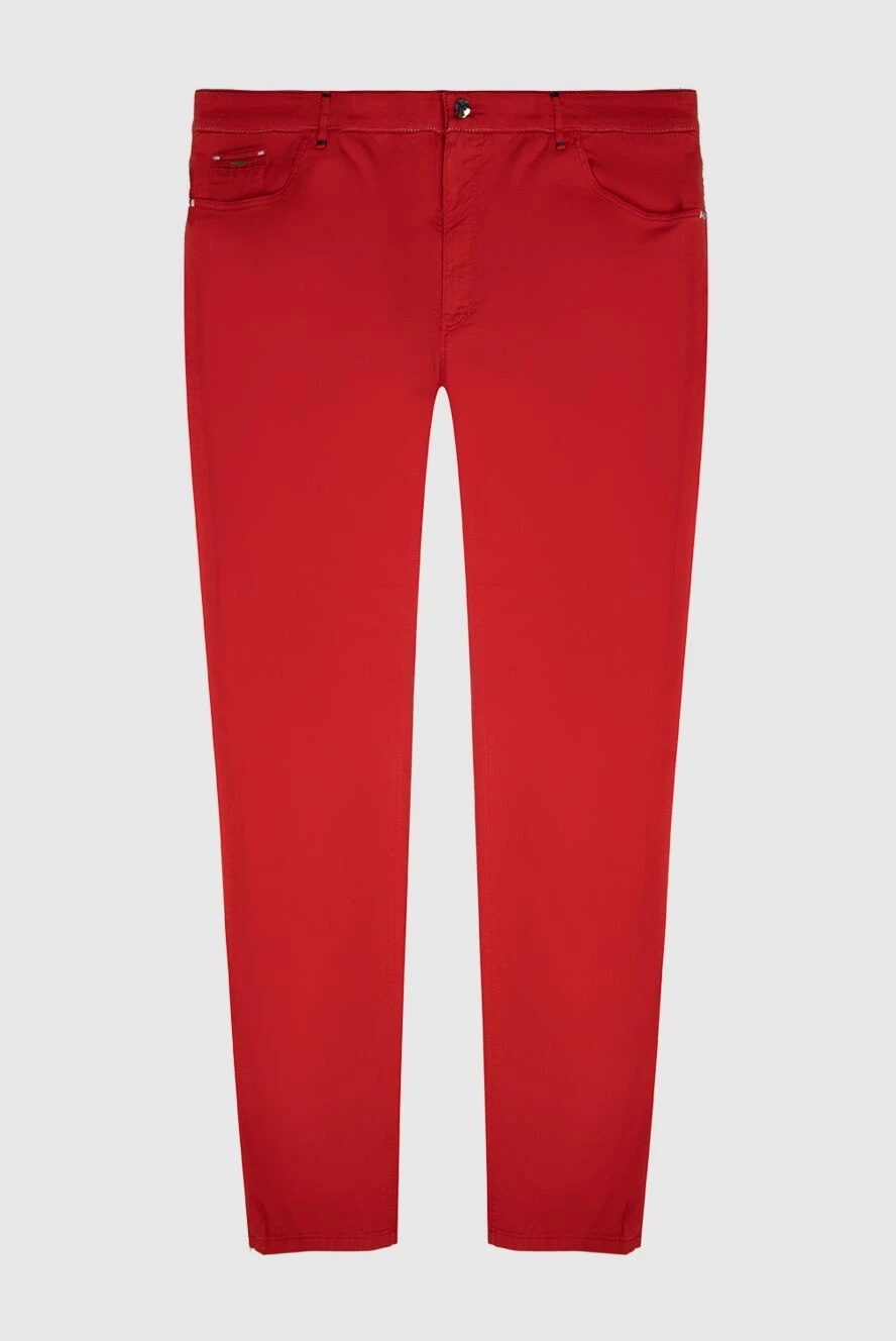 Zilli man red cotton and silk jeans for men купить с ценами и фото 168572 - photo 1