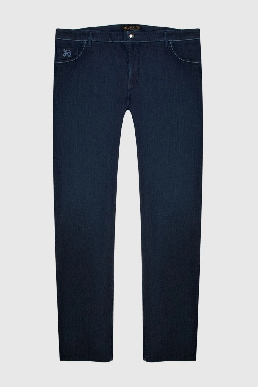 Zilli man blue cotton jeans for men купить с ценами и фото 168578 - photo 1