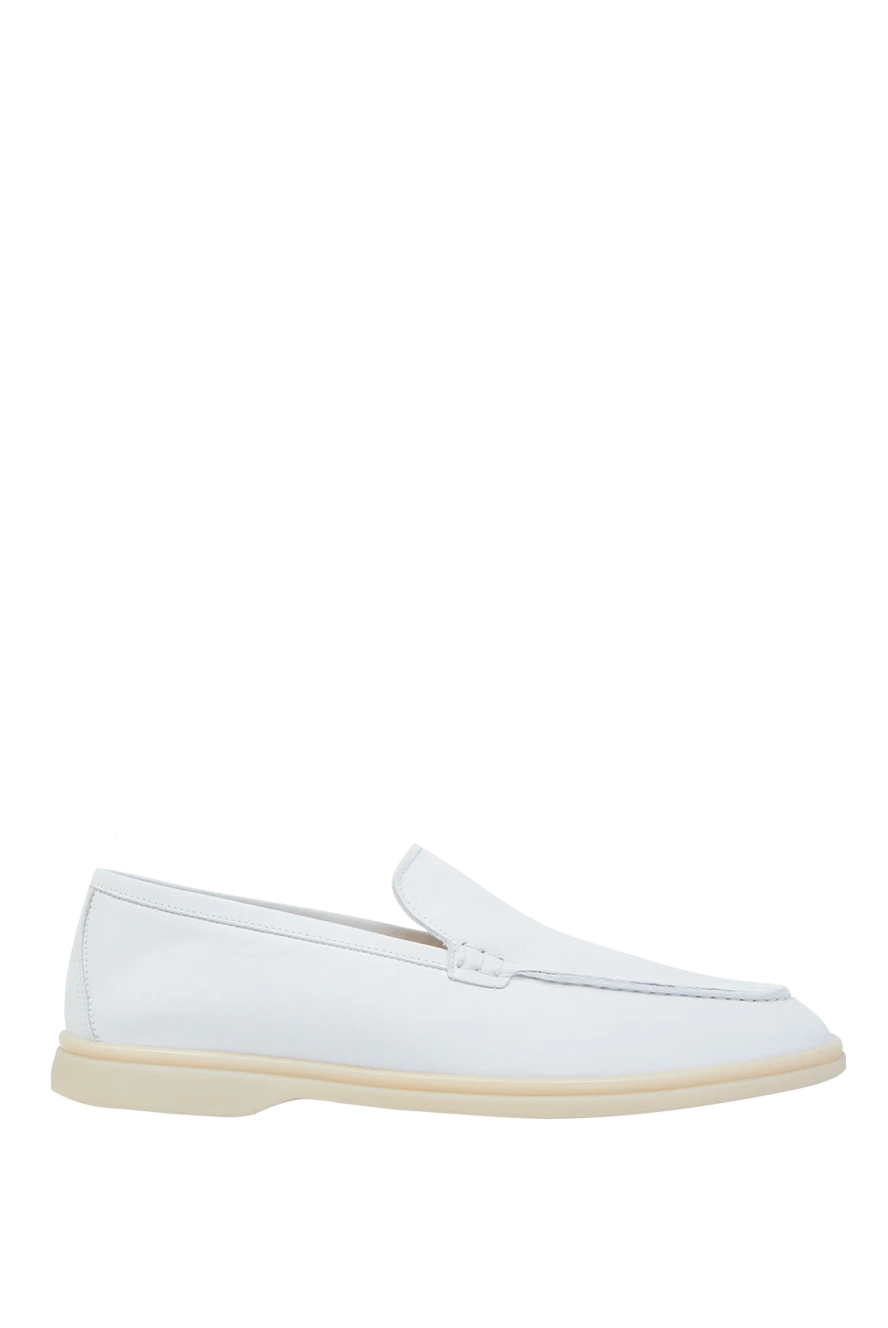 Cesare di Napoli man white nubuck loafers for men купить с ценами и фото 168603 - photo 1