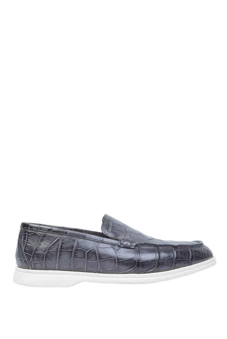 Cesare di Napoli man gray alligator loafers for men купить с ценами и фото 168610 - photo 1