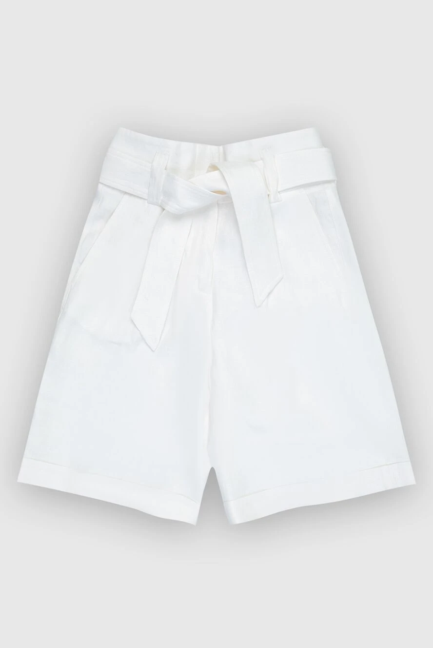 Peserico woman white linen shorts for women купить с ценами и фото 168642 - photo 1