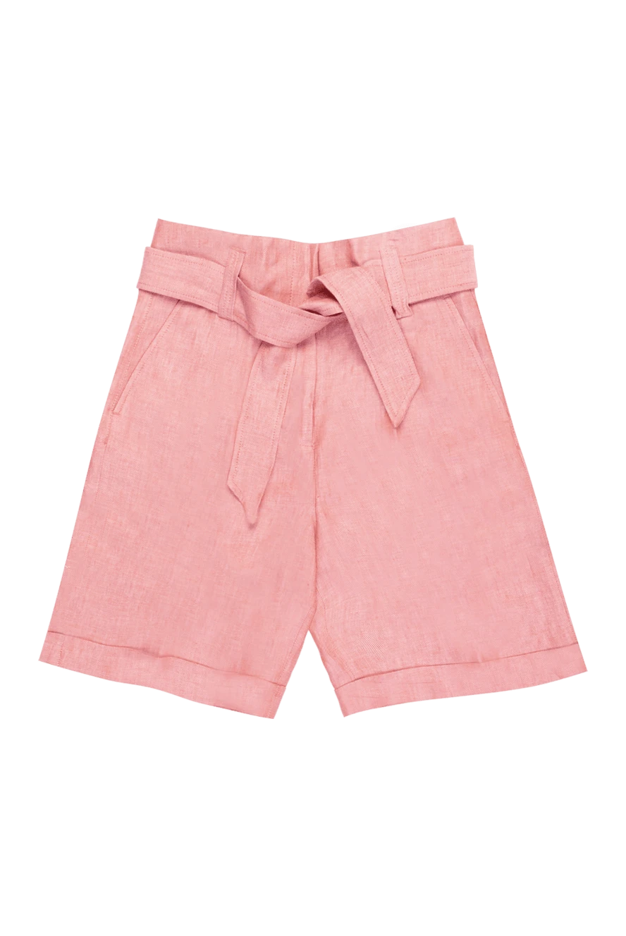 Peserico woman pink linen shorts for women купить с ценами и фото 168643 - photo 1