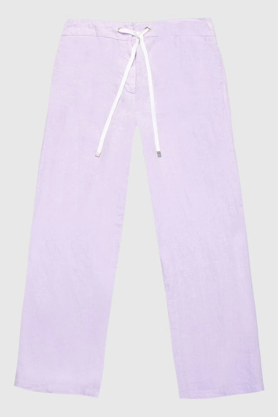 Peserico woman purple linen trousers for women купить с ценами и фото 168658 - photo 1