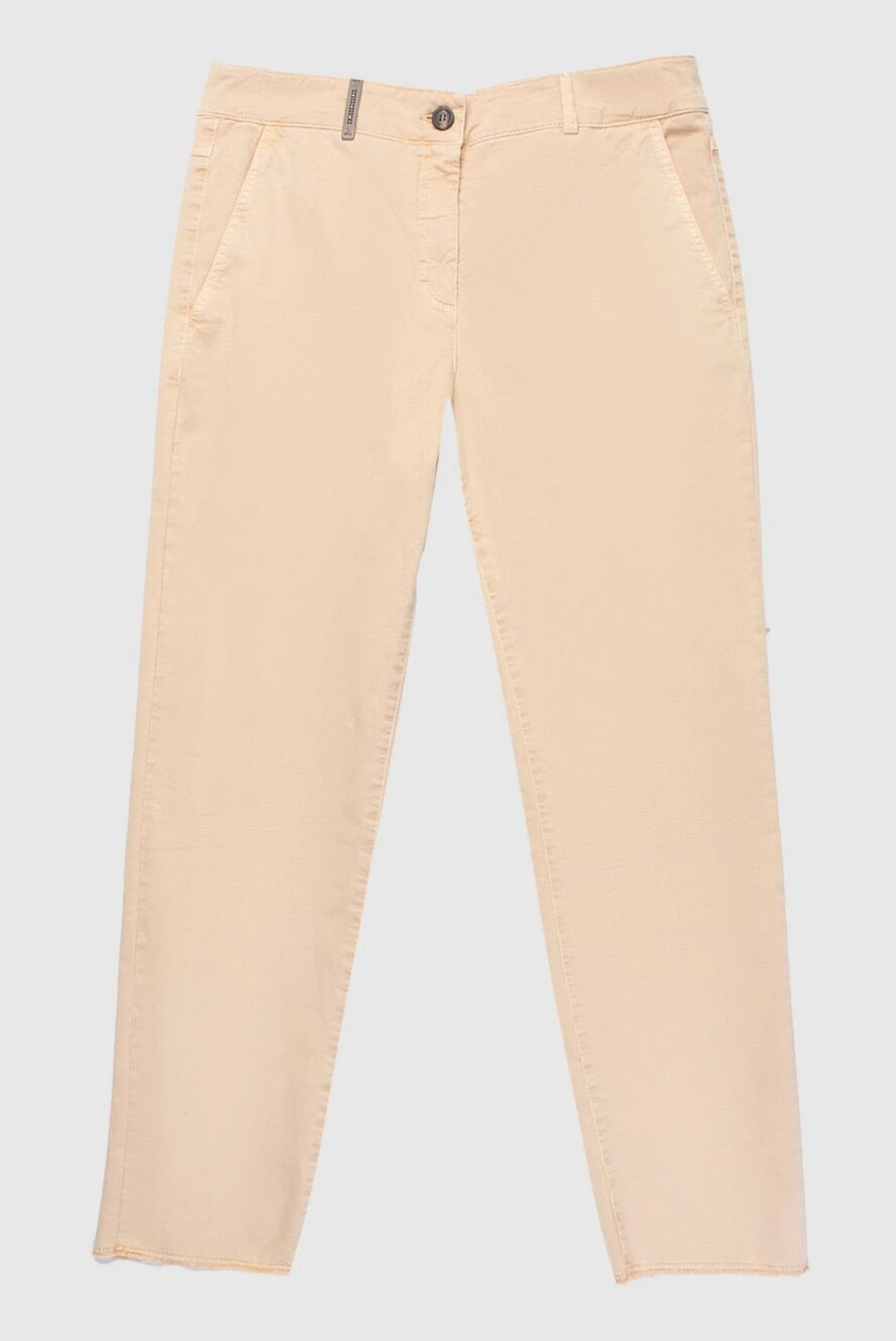 Peserico woman beige cotton trousers for women купить с ценами и фото 168675 - photo 1