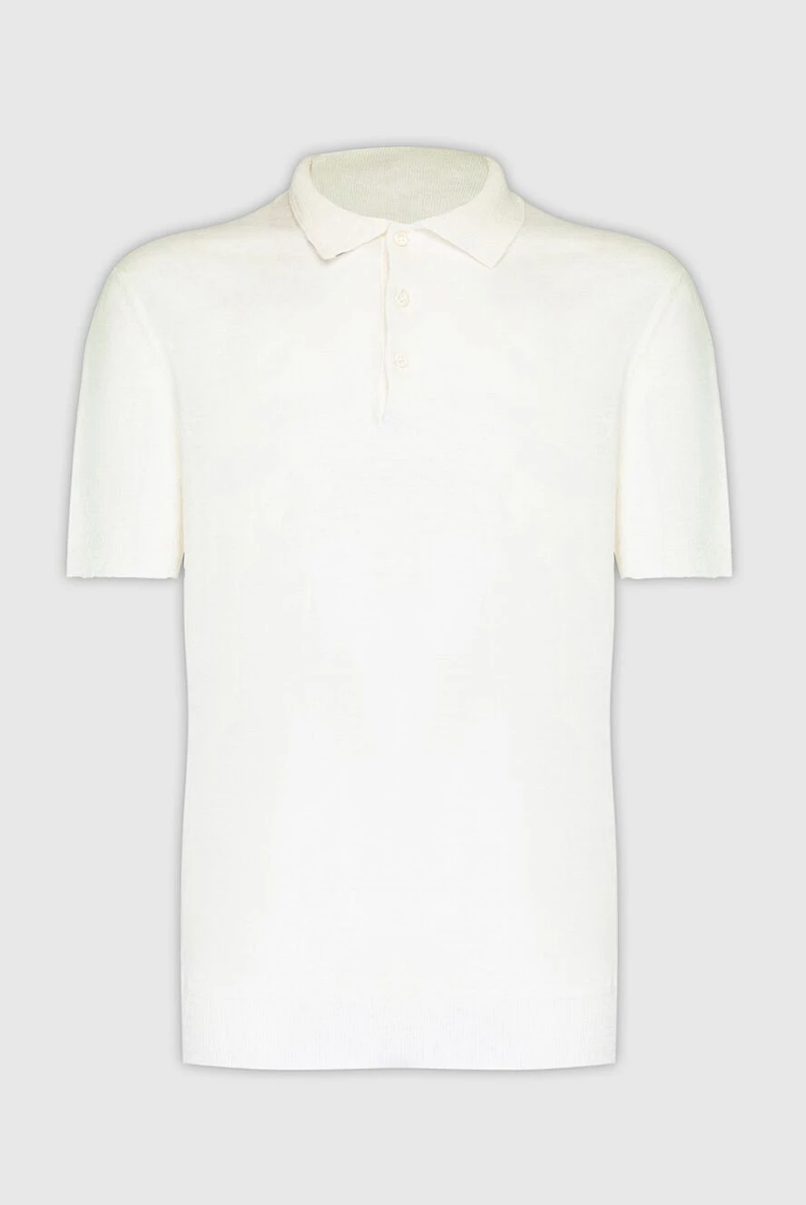 Barba Napoli man white linen polo for men купить с ценами и фото 168713 - photo 1