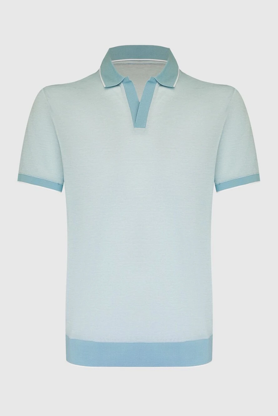 Loro Piana man blue cotton polo for men купить с ценами и фото 168777 - photo 1