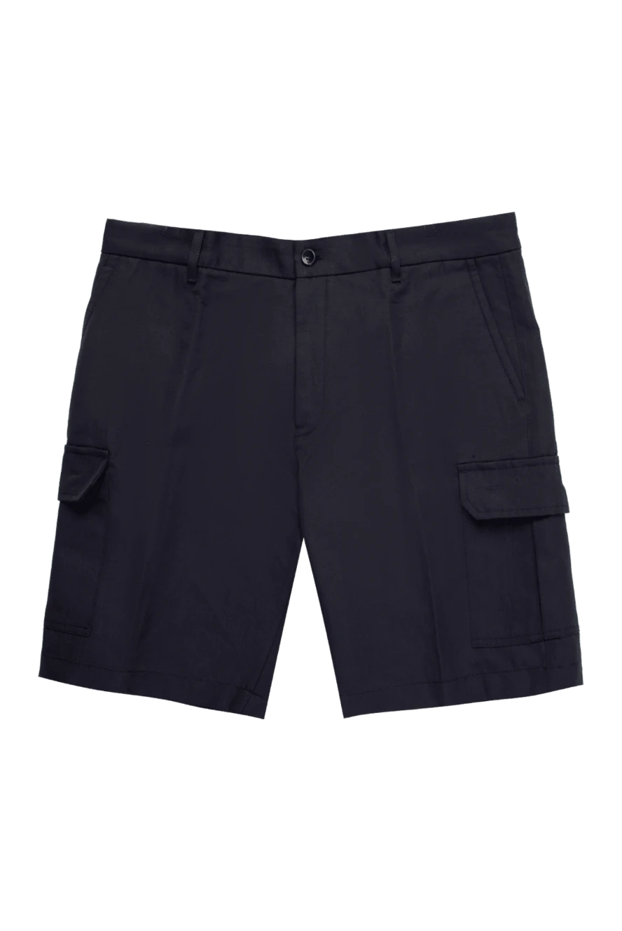 Loro Piana man cotton and linen shorts blue for men купить с ценами и фото 168826 - photo 1