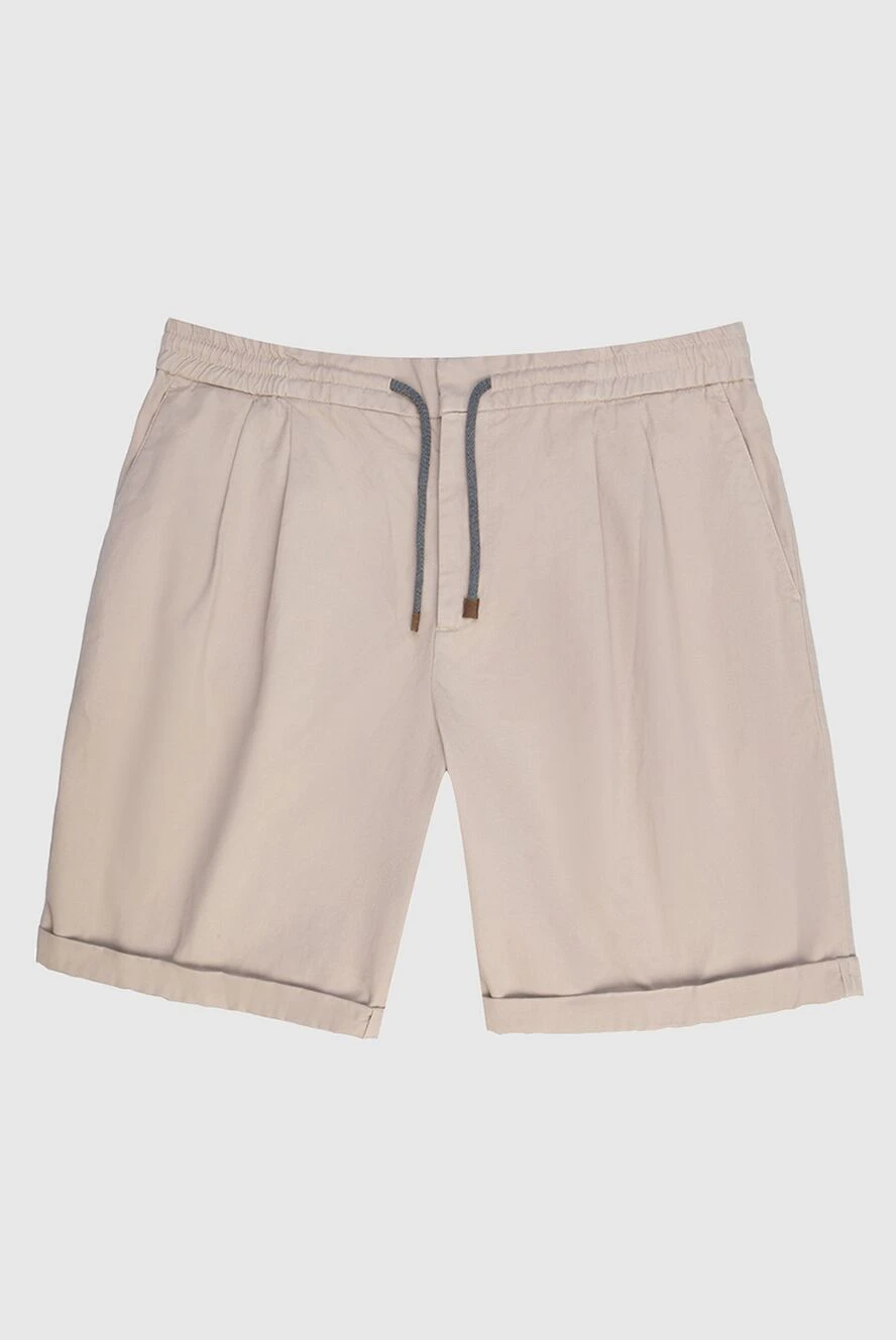 Brunello Cucinelli шорты из хлопка бежевые мужские 168928 - фото 1