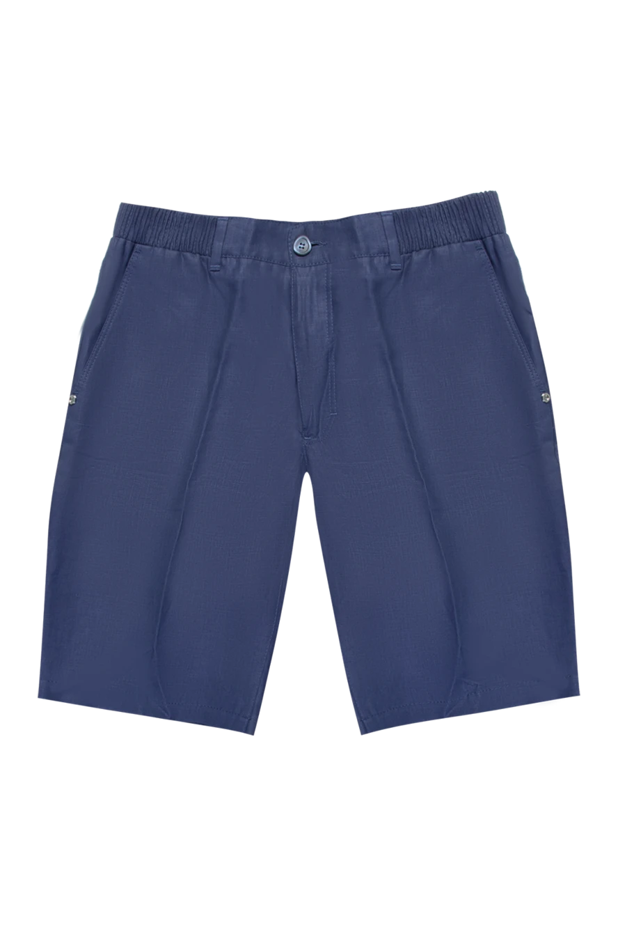 Stefano Ricci шорты из льна синие мужские 168977 - фото 1