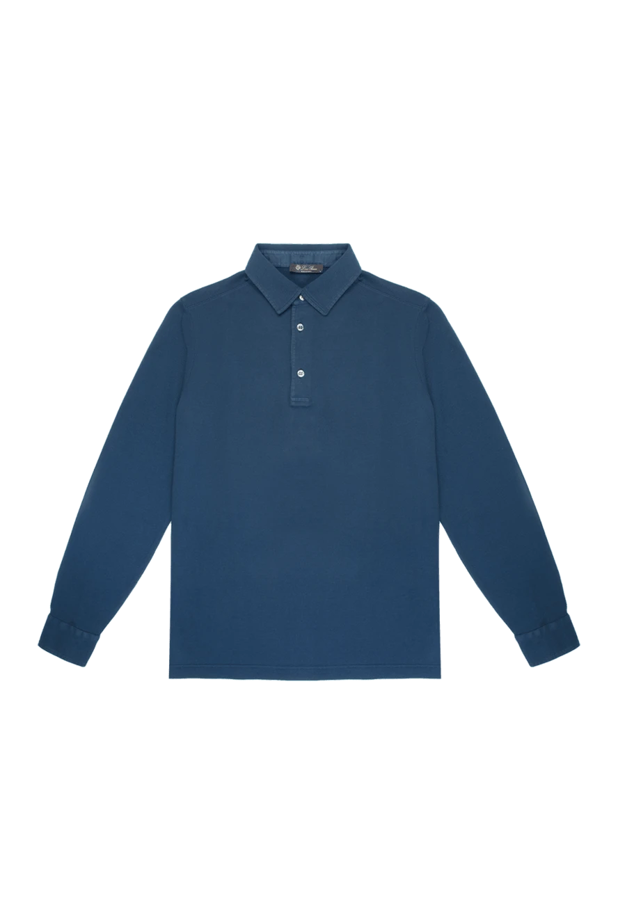 Loro Piana man cotton long sleeve polo blue for men купить с ценами и фото 169007 - photo 1