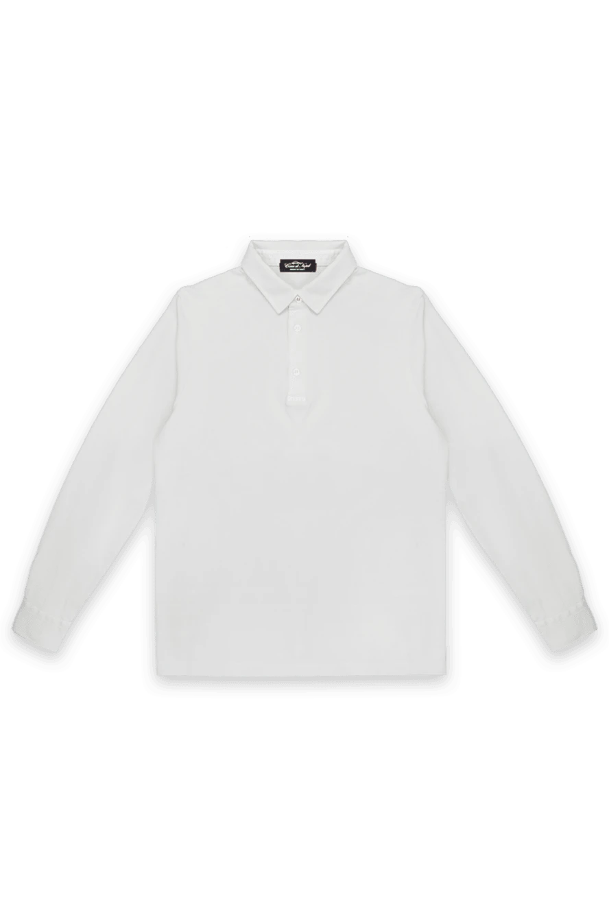 Loro Piana man cotton long sleeve polo white for men купить с ценами и фото 169009 - photo 1